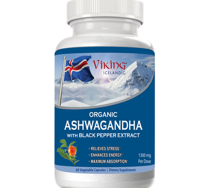 Viking Icelandic Organic Ashwagandha with Black Pepper Extract