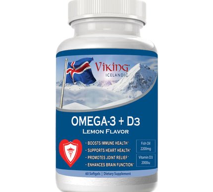 Viking Icelandic Omega-3 Plus Vitamin D3 Lemon Flavor