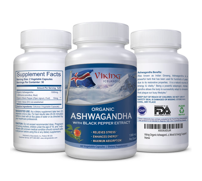 Viking Icelandic Organic Ashwagandha with Black Pepper Extract