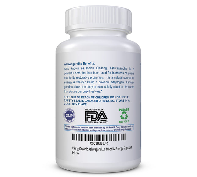 Viking Icelandic Organic Ashwagandha with Black Pepper Extract
