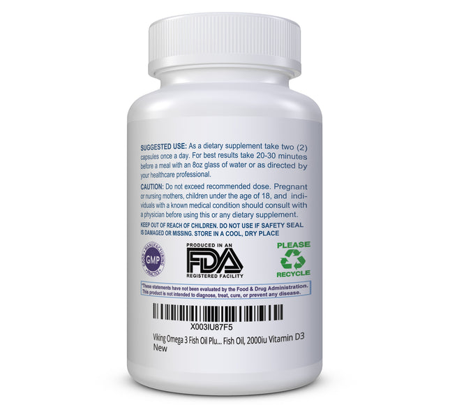 Viking Icelandic Omega-3 Plus Vitamin D3 Lemon Flavor