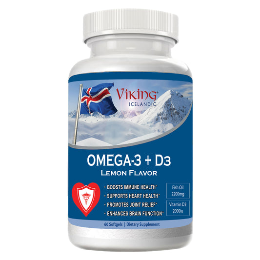 Viking Icelandic Omega-3 Plus Vitamin D3 Lemon Flavor